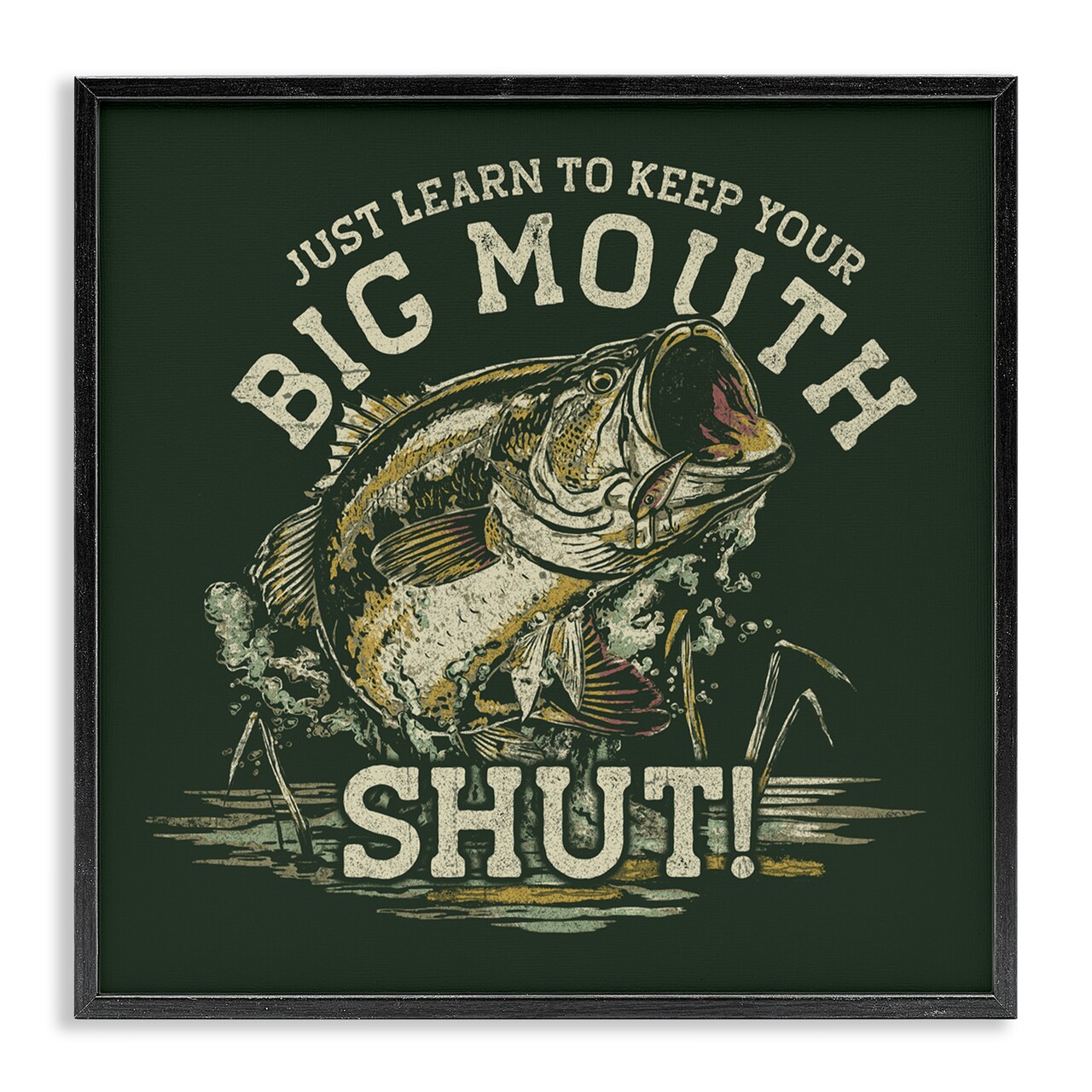 Stupell Industries Keep Big Mouth Shut Framed Giclee, design by Jedco Brands, Inc.
